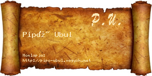 Pipó Ubul névjegykártya